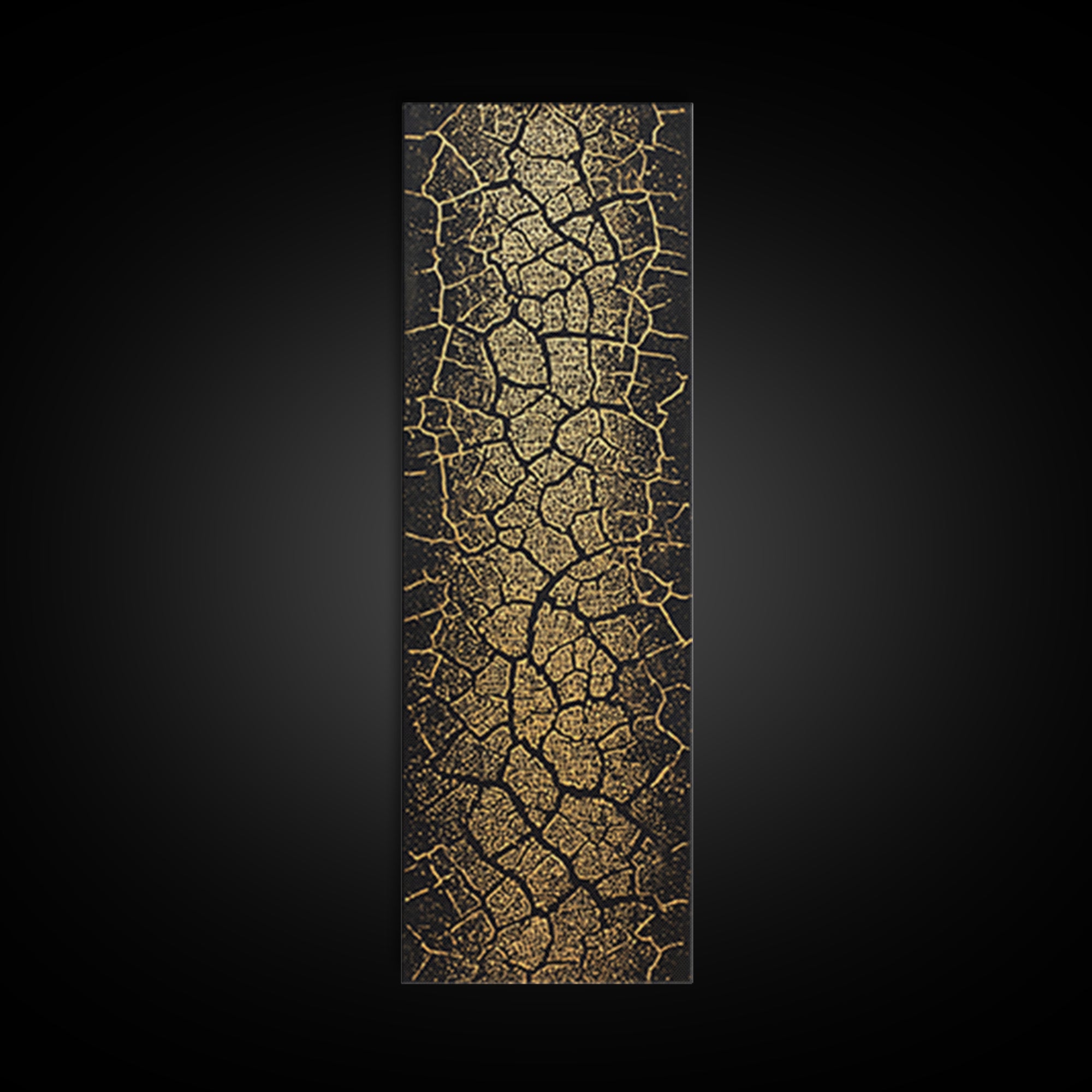 Gold On Black Abstract Map Wall Art, Tribal Maze Texture Canvas Print, African Inspired Geometric Statement Decor For Home
