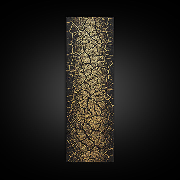 Gold On Black Abstract Map Wall Art, Tribal Maze Texture Canvas Print, African Inspired Geometric Statement Decor For Home