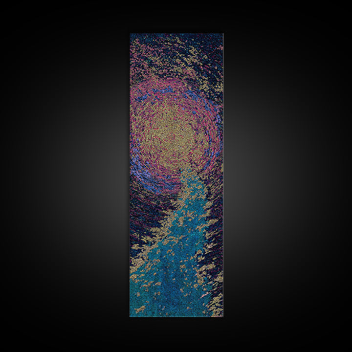 Vibrant Abstract African Portrait With Blue Gold Texture, Canvas Print, Afrocentric Wall Art, Modern Black Beauty Decor Gift
