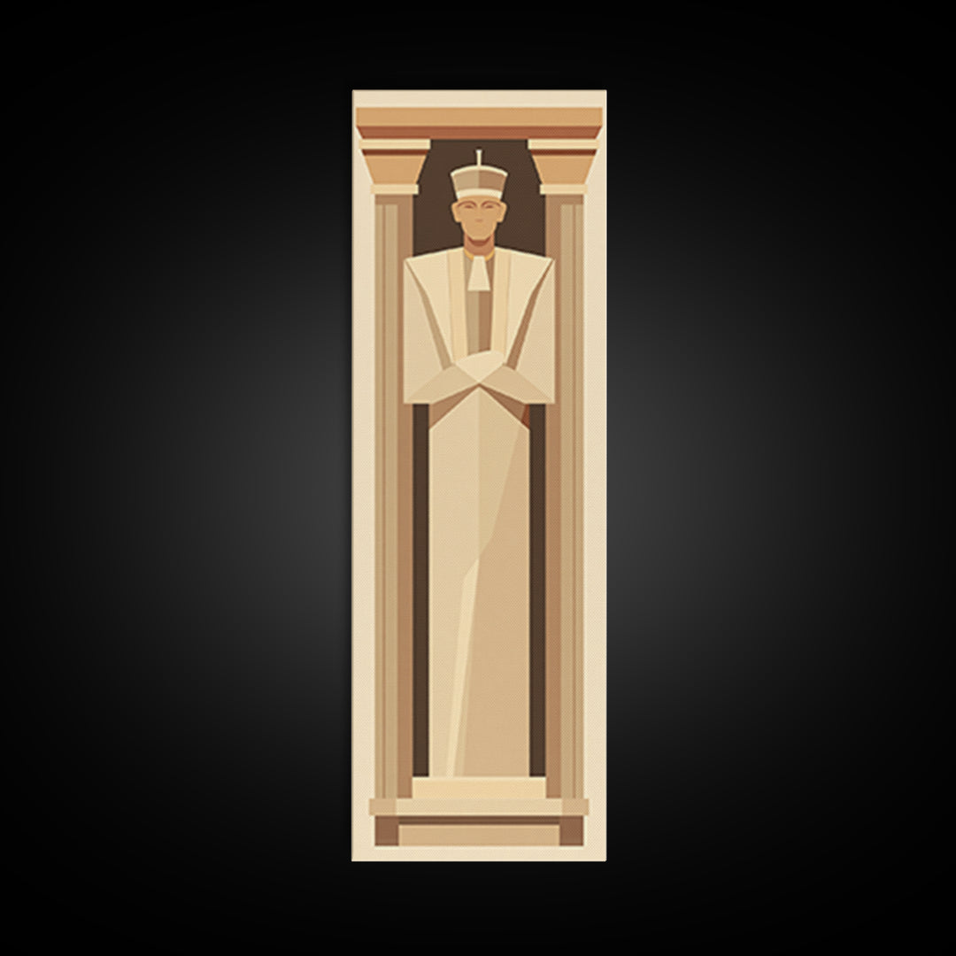 Minimal Egyptian Pharaoh Wall Art, African Egyptian Art Print, Neutral Beige Museum Poster For Elegant Office Decor Home Gift