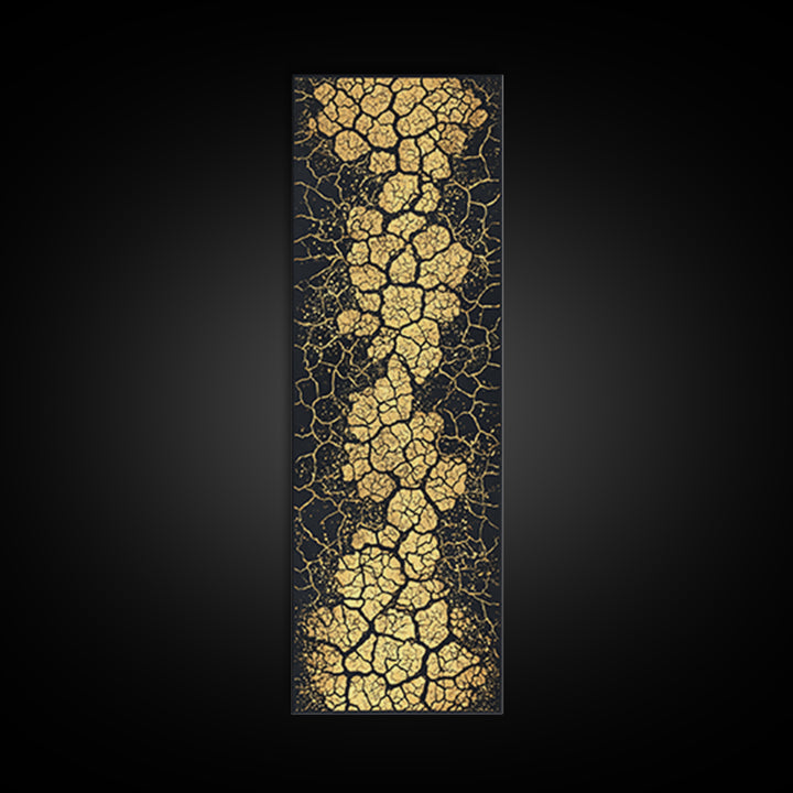 Gold Crackle River On Black Abstract Canvas Print, Luxury Art, Black And Gold Art, Statement Wall Art, Elegant Home Decor