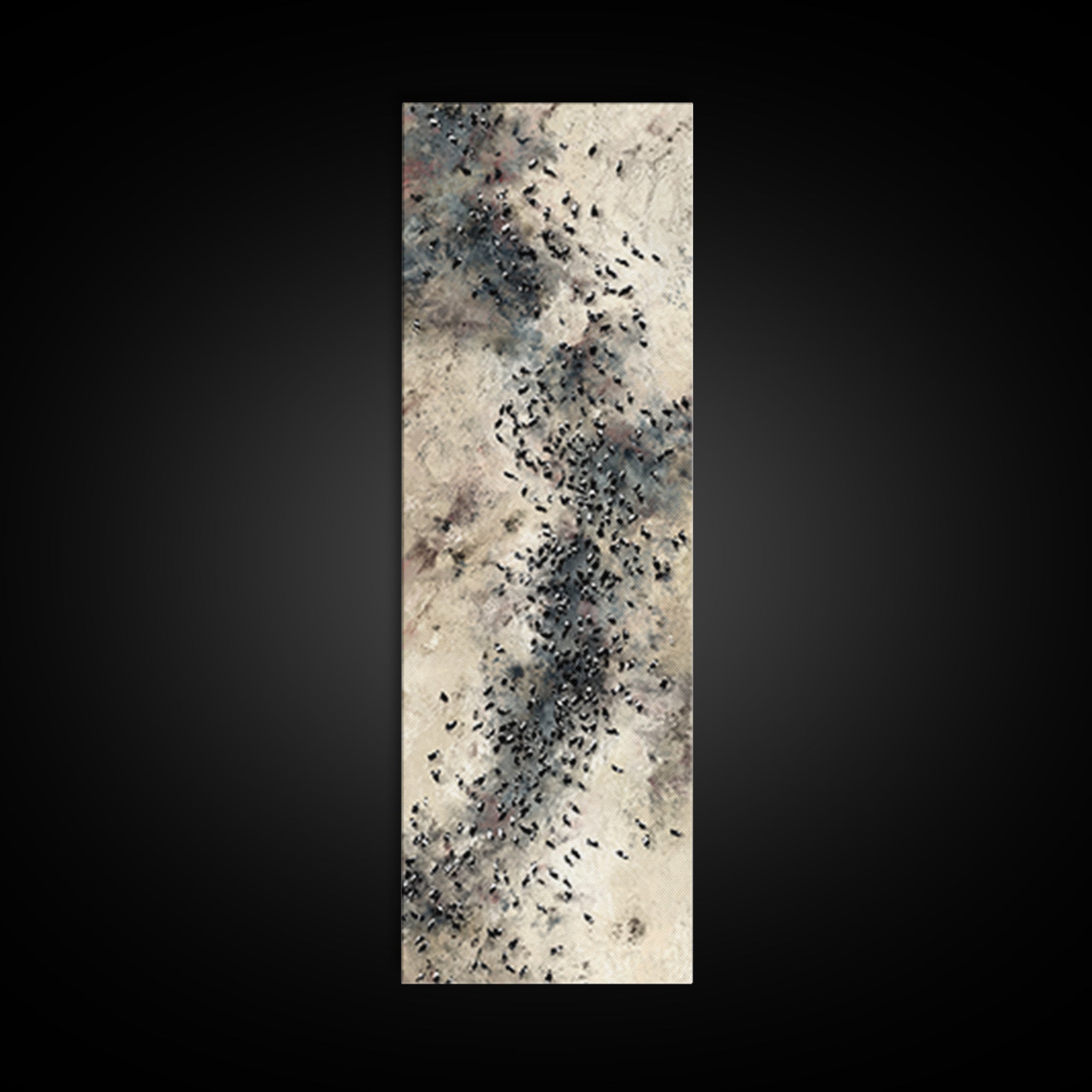 Aerial African Herd Migration In Soft Neutral Sands Wall Art, Abstract Safari Landscape, Earth Tone Modern Living Room Decor