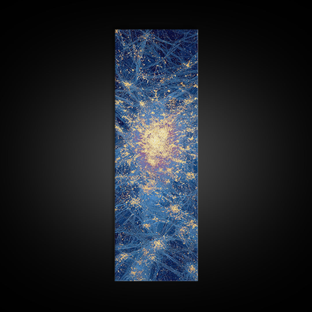 Blue Gold Abstract African Wall Art, Radiant Cosmic Canvas Print, Modern Textured Energy Decor, Luxury Home Decor Gift, Statement Piece