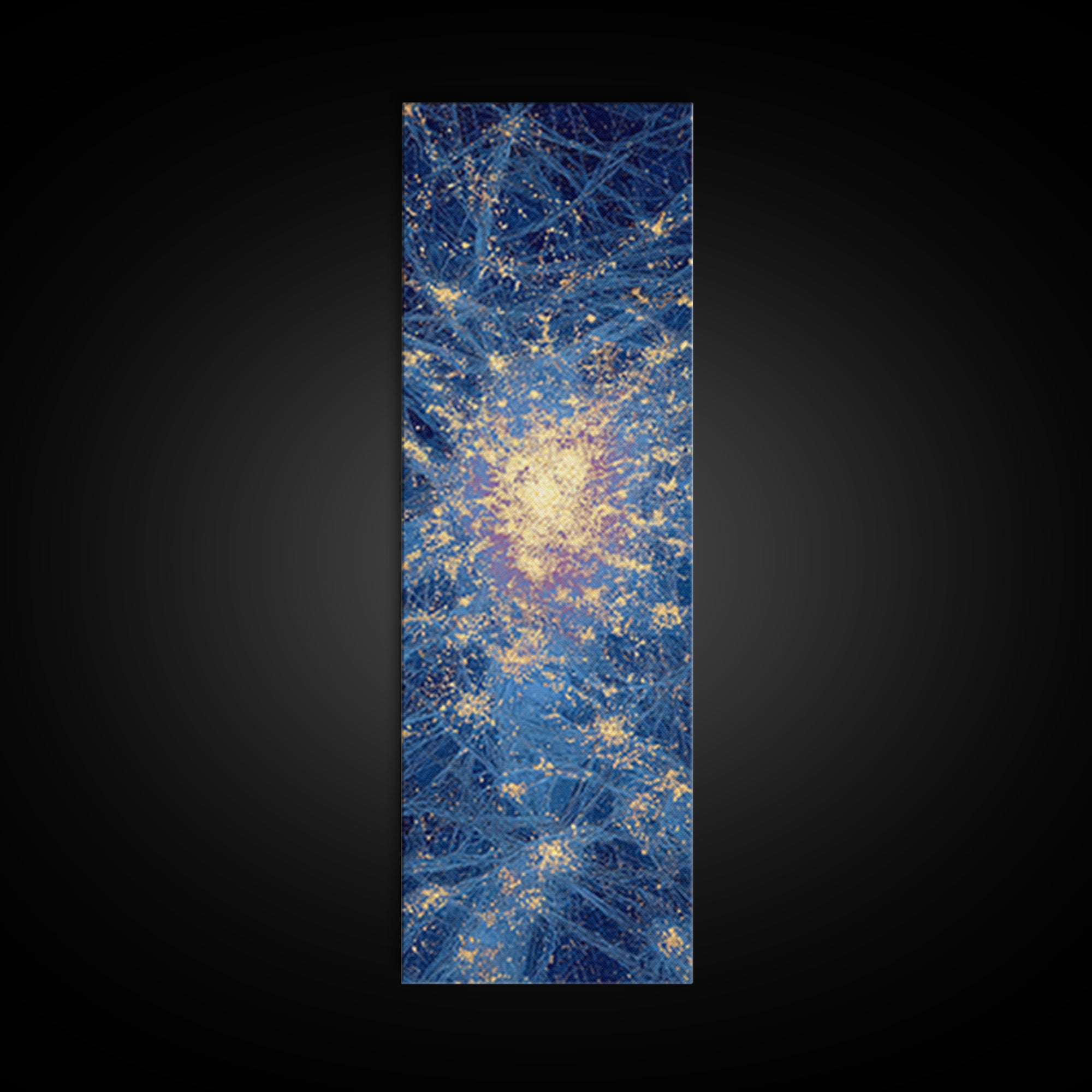Blue Gold Abstract African Wall Art, Radiant Cosmic Canvas Print, Modern Textured Energy Decor, Luxury Home Decor Gift, Statement Piece