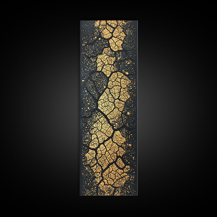 Gold Cracked Earth African Wall Art, Abstract Texture Canvas Print, Black And Gold Design, Modern Statement Home Decor Gift