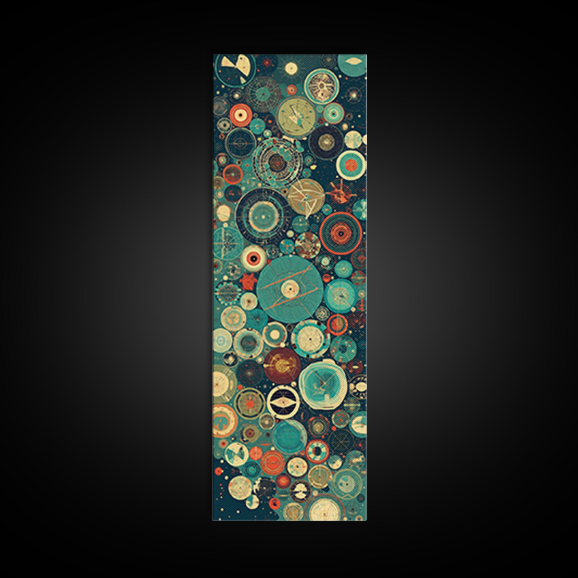 Abstract Celestial Circles And Cosmic Charts Wall Art, Modern African Inspired Decor, Geometric Canvas Print, Office Gift