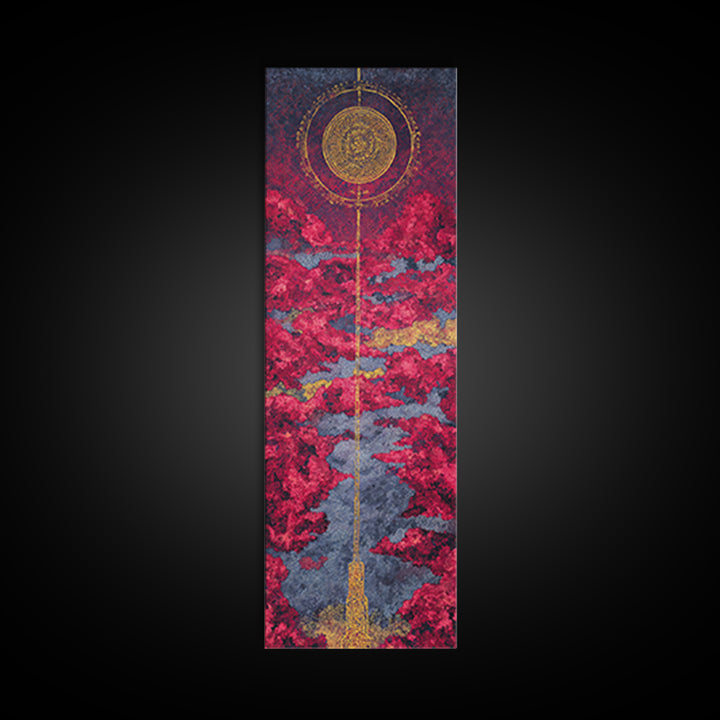 Celestial Red Cloud Canvas Print, Abstract African Art Inspired Sun, Modern Spiritual Wall Decor, Dreamy Statement Home Decor