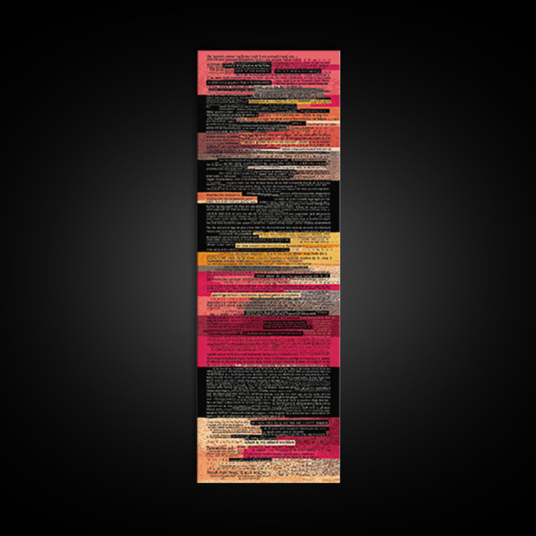 Layered Red Black Text Collage Abstract, Canvas Print, Modern Wall Art, Afrocentric Decor, Contemporary Office Decor Gift
