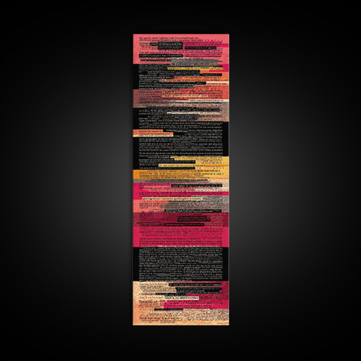 Layered Red Black Text Collage Abstract, Canvas Print, Modern Wall Art, Afrocentric Decor, Contemporary Office Decor Gift