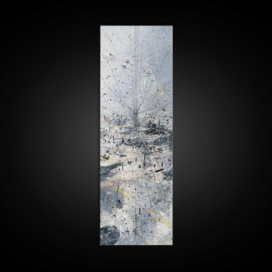 Misty Abstract Urban Winter Canvas Print, Contemporary African Art, Minimalist Grey Wall Decor, Modern Office Statement Art