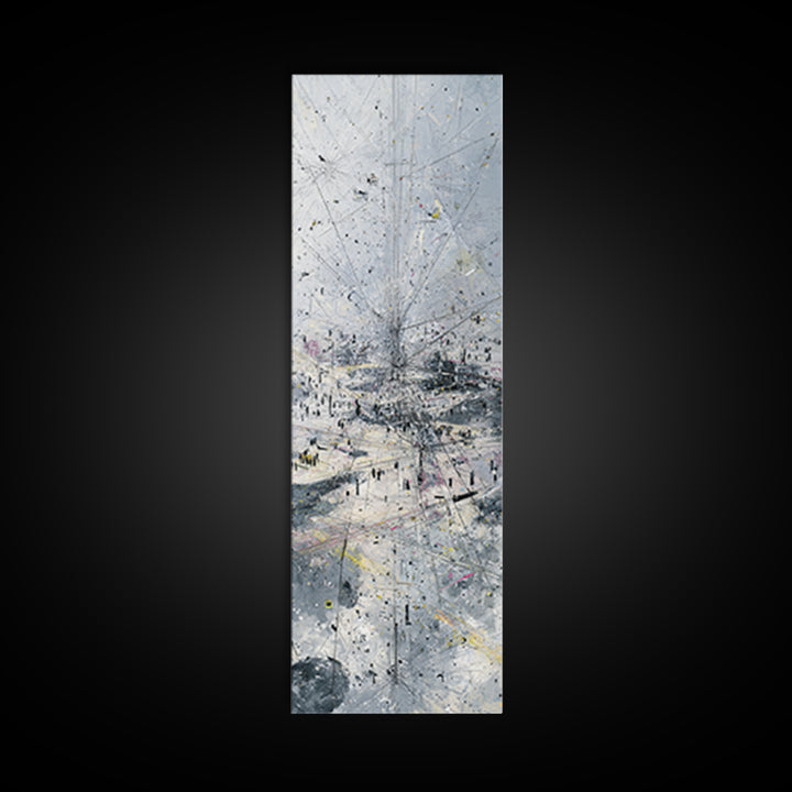 Misty Abstract Urban Winter Canvas Print, Contemporary African Art, Minimalist Grey Wall Decor, Modern Office Statement Art