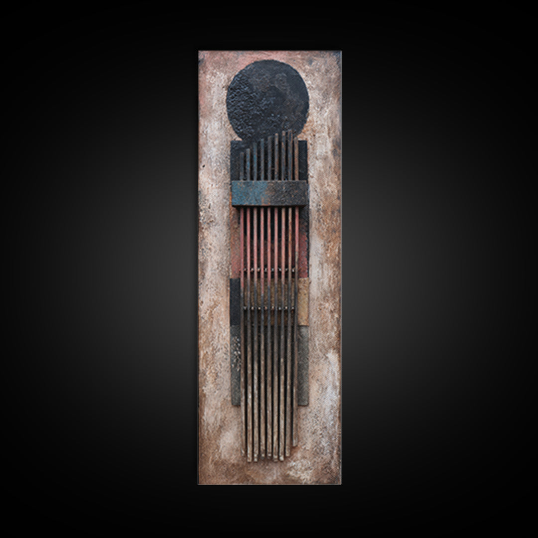 Rustic African Kalimba Framed Canvas Print, Tribal Music Wall Decor, African Artwork, Ethnic Home Decor, Textured Art Print