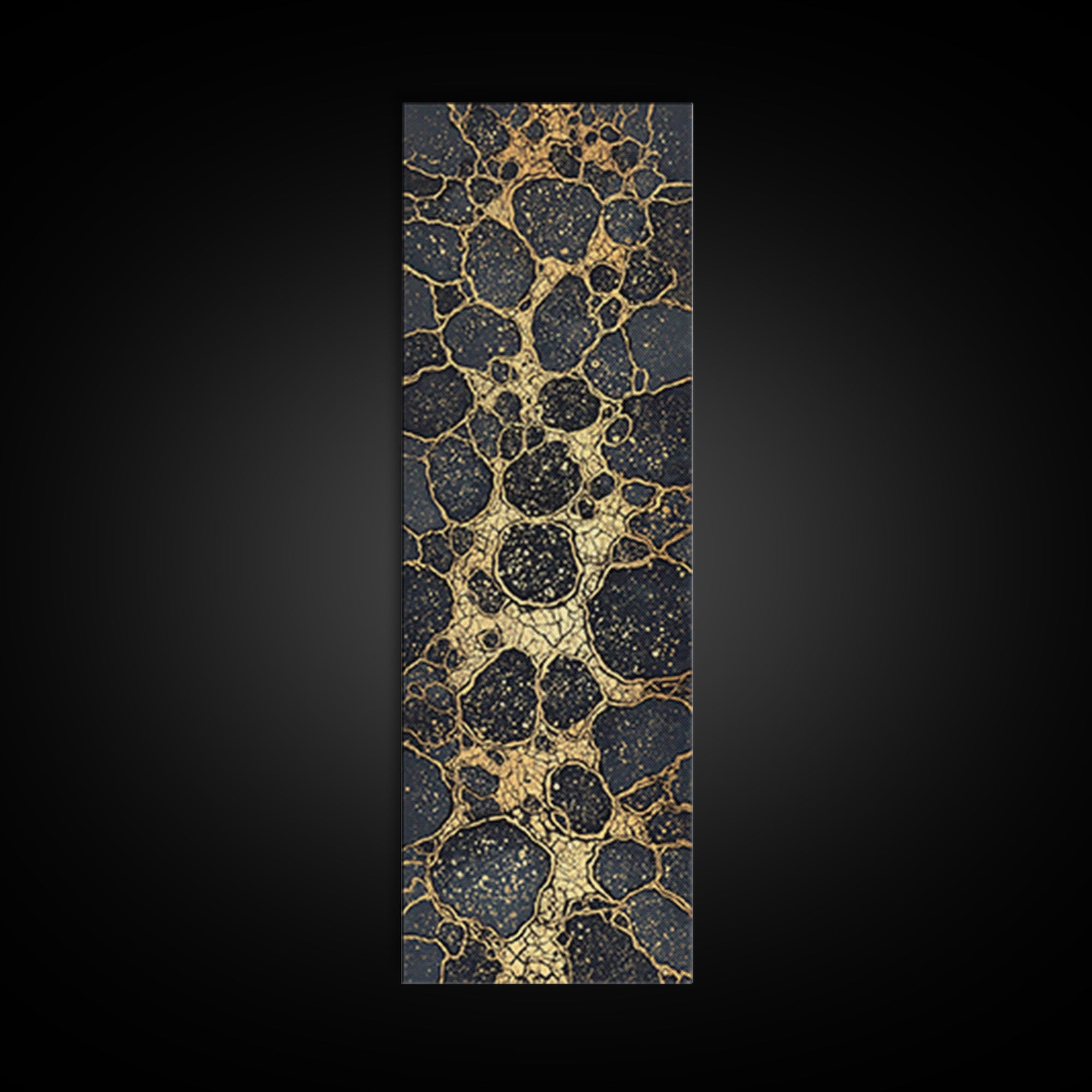 Black Gold Cracked Stone Canvas Print, Abstract African Art Decor, Luxury Modern Wall Art, Earth Tone Statement Piece Gift