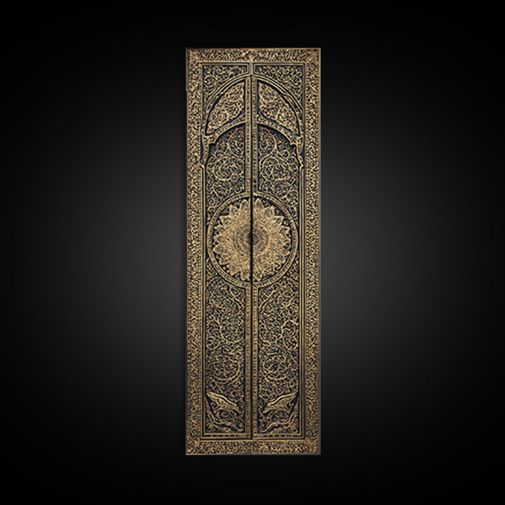 Black Gold Ornate African Door Panels Canvas Print, Tribal Pattern Wall Art, African Home Decor, Cultural Wall Decor Gift