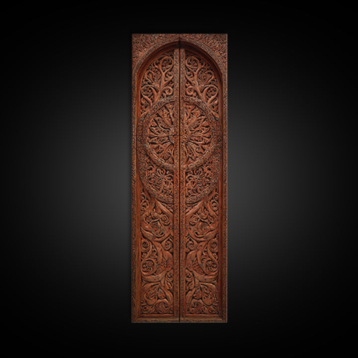 Intricate Brown Carved African Arch Door Wall Art, African Patterns, Traditional African Decor, Boho Wall Decor, Home Decor Gift