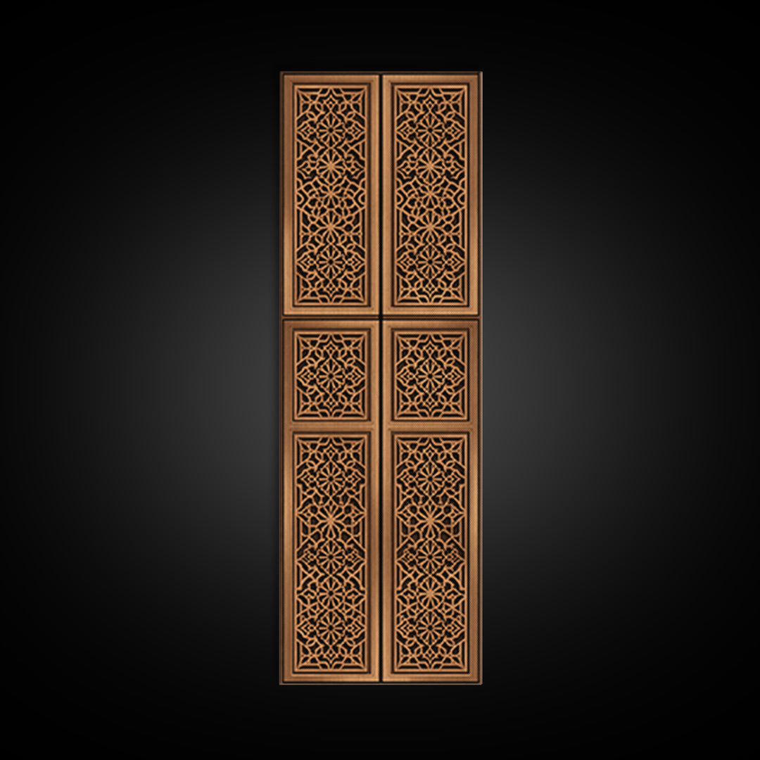 Tan Geometric African Pattern Door Panels Canvas Print, African Tribal Decor, Boho Wall Art, Minimalist Decor, Unique Home Decor