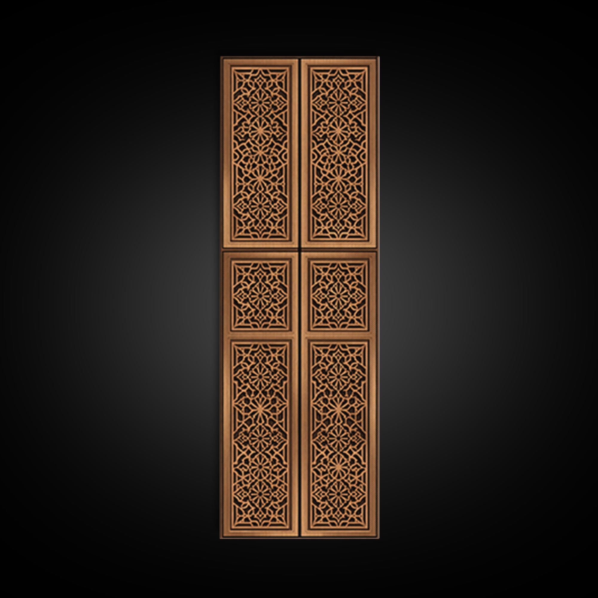 Tan Geometric African Pattern Door Panels Canvas Print, African Tribal Decor, Boho Wall Art, Minimalist Decor, Unique Home Decor