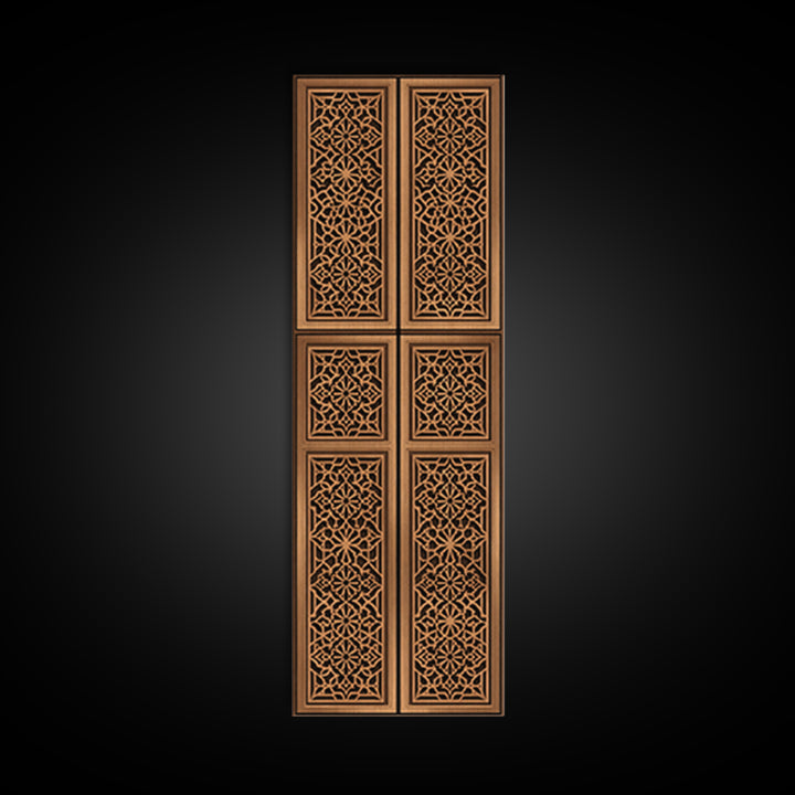 Tan Geometric African Pattern Door Panels Canvas Print, African Tribal Decor, Boho Wall Art, Minimalist Decor, Unique Home Decor