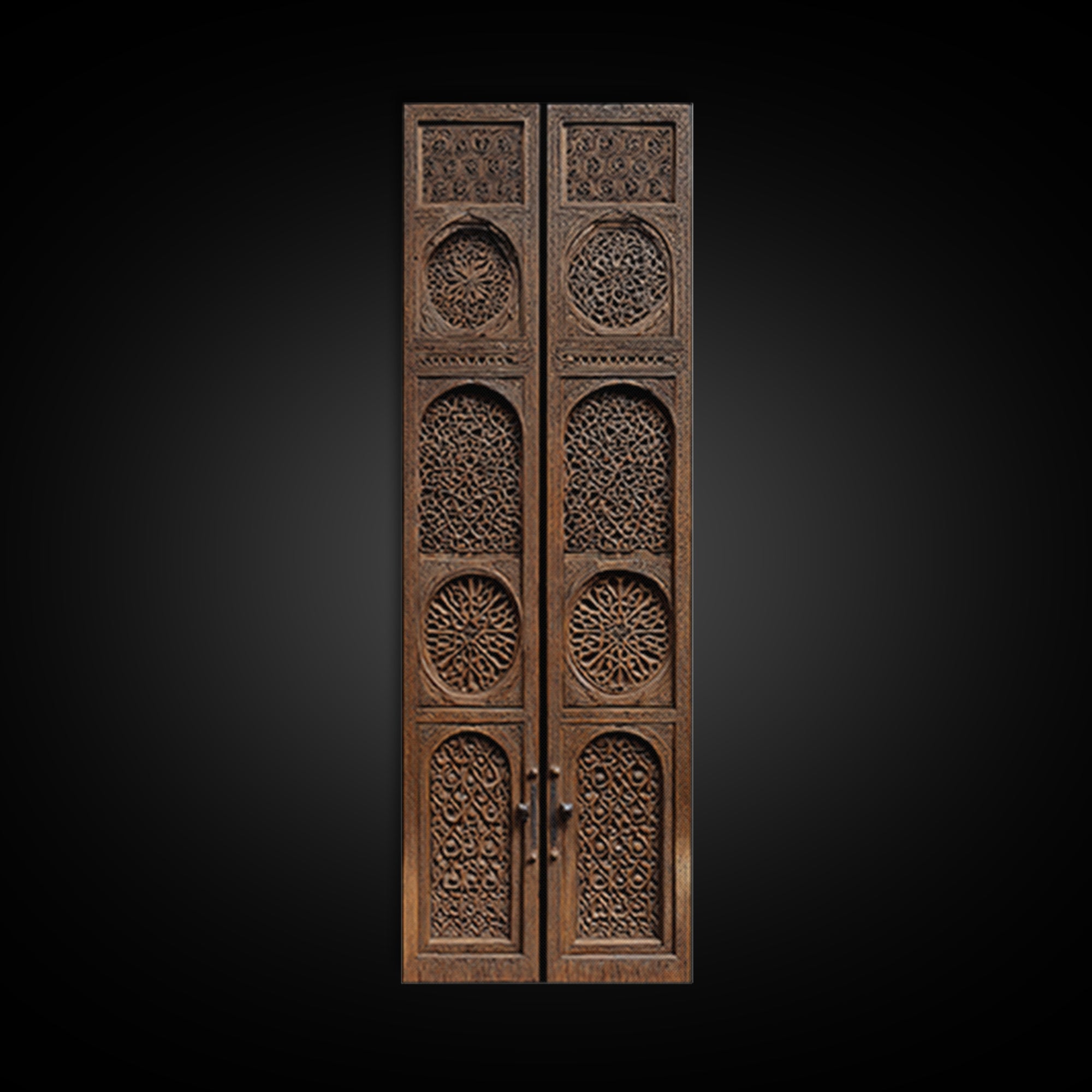 Intricate Antique Wooden Door Canvas Print, Moroccan African Wall Art, Tribal Pattern Decor, Bohemian Home Decor Statement