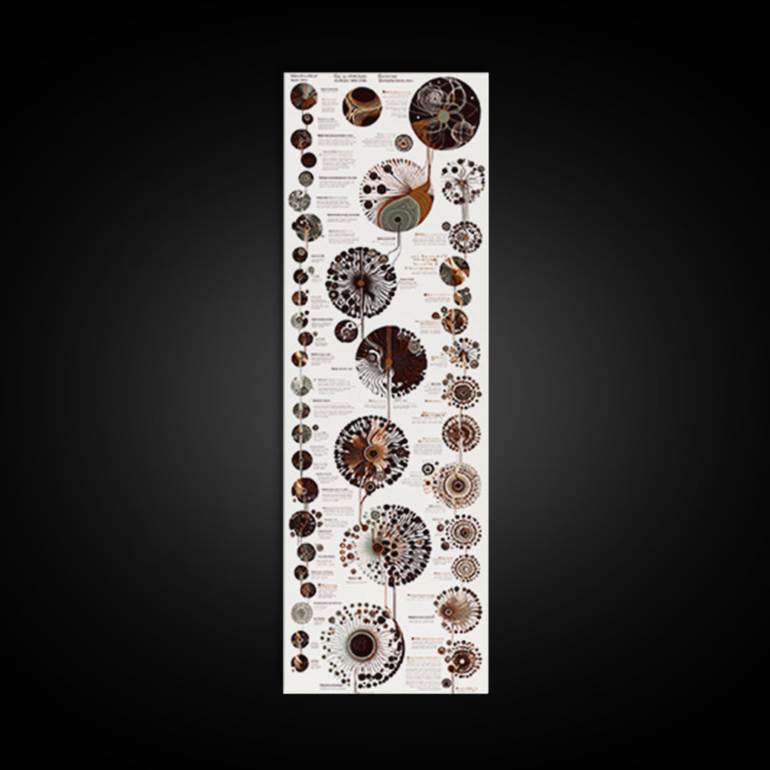 Botanical Tree Of Life Diagram Wall Art, African Patterns Canvas Print, Earth Tone Cultural Artwork For Office Decor Gift