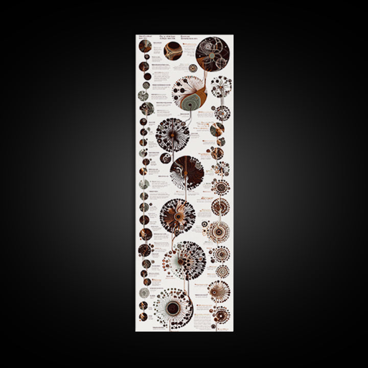 Botanical Tree Of Life Diagram Wall Art, African Patterns Canvas Print, Earth Tone Cultural Artwork For Office Decor Gift