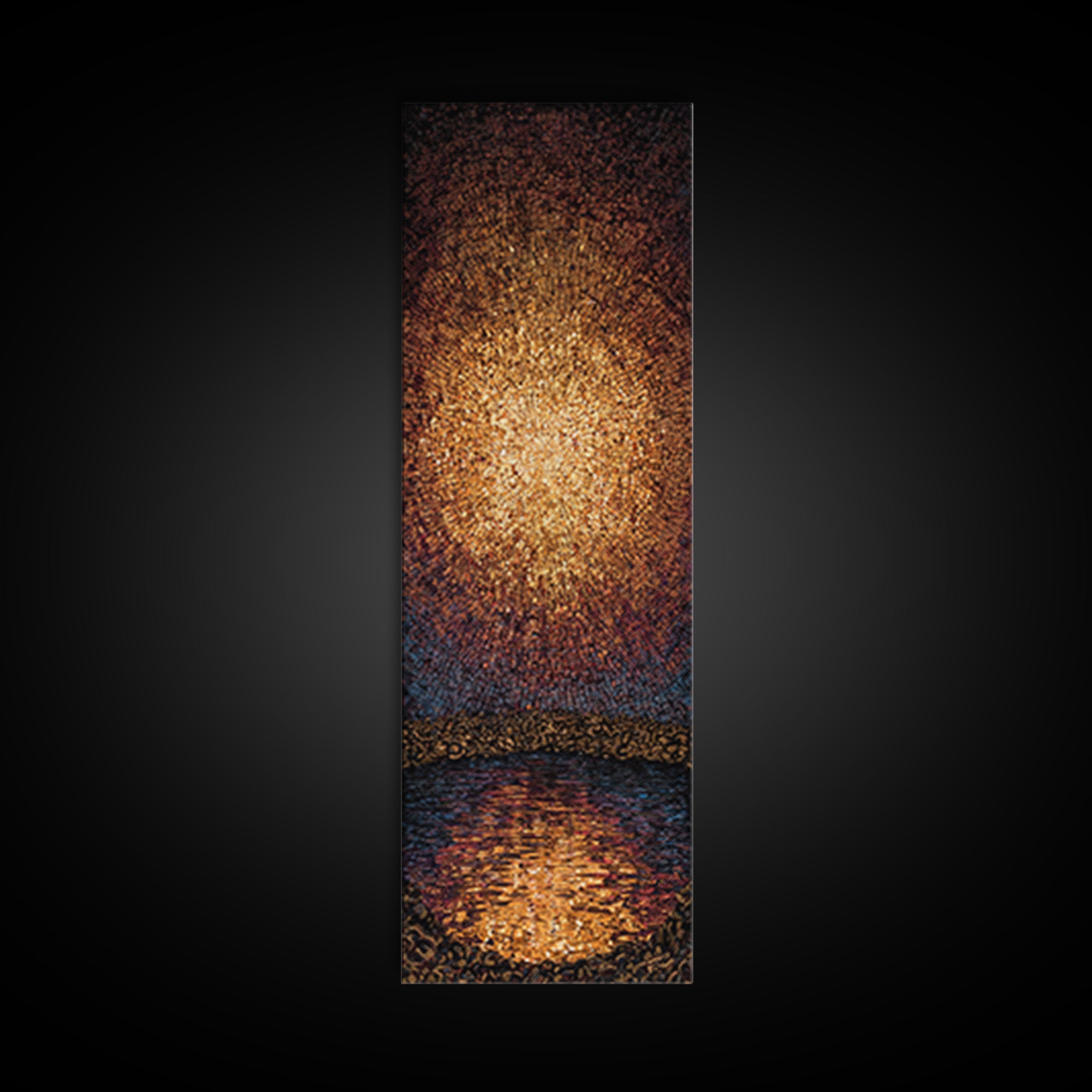 Radiant Golden Pear Light Over Water Wall Art, African Inspired Abstract Painting, Dreamy Wall Decor, Luxury Canvas Gift