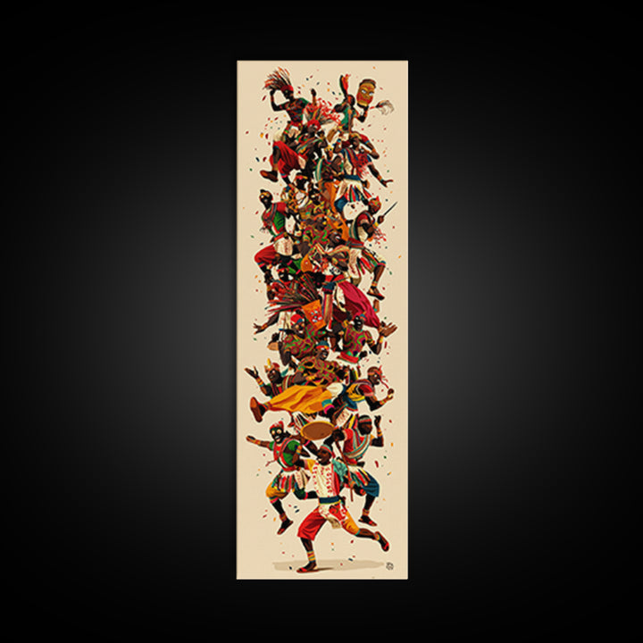 Joyful African Dancers Canvas Print, African Celebration Art, Afrocentric Wall Decor, Cultural Festival, Vibrant Home Decor