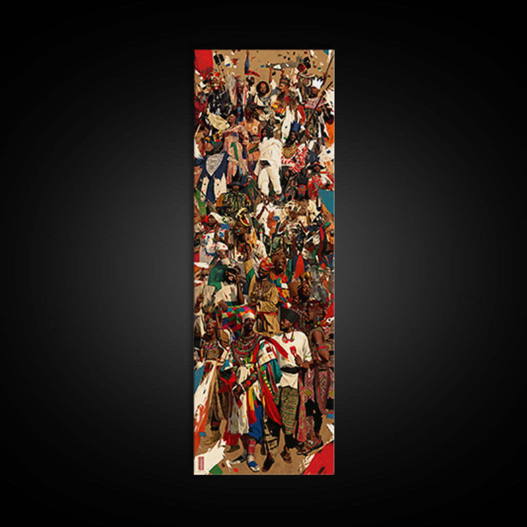 Vibrant African Festival Crowd Wall Art, Colorful African Celebration Print, Cultural Decor, Afrocentric Living Room Art