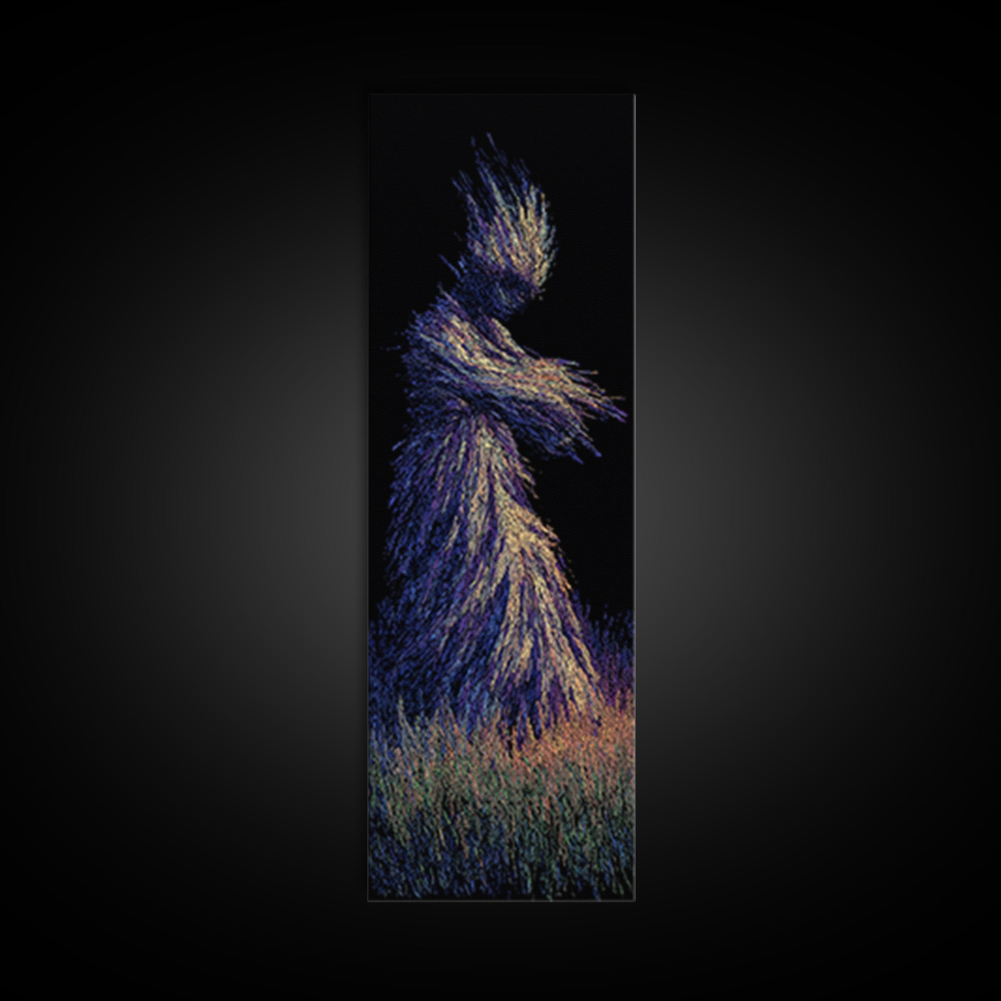 Mystical African Woman Wall Art, Abstract Particle Figure, Spiritual Afrocentric Decor, Elegant Black Goddess Canvas Print