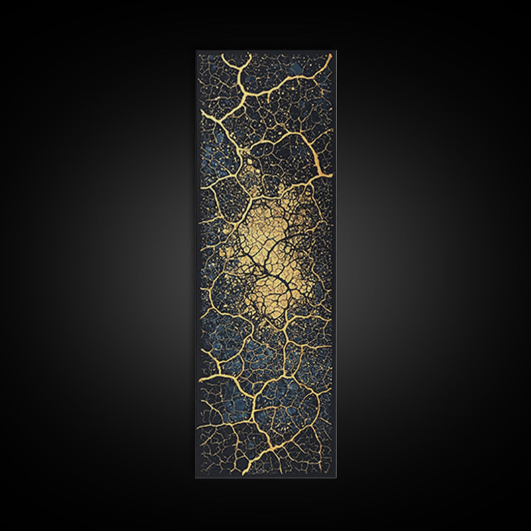 Gold Cracked Earth Abstract Wall Art, Kintsugi Texture Canvas, Modern African Decor, Earth Tone Art, Luxury Statement Piece