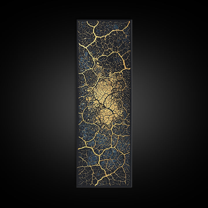 Gold Cracked Earth Abstract Wall Art, Kintsugi Texture Canvas, Modern African Decor, Earth Tone Art, Luxury Statement Piece