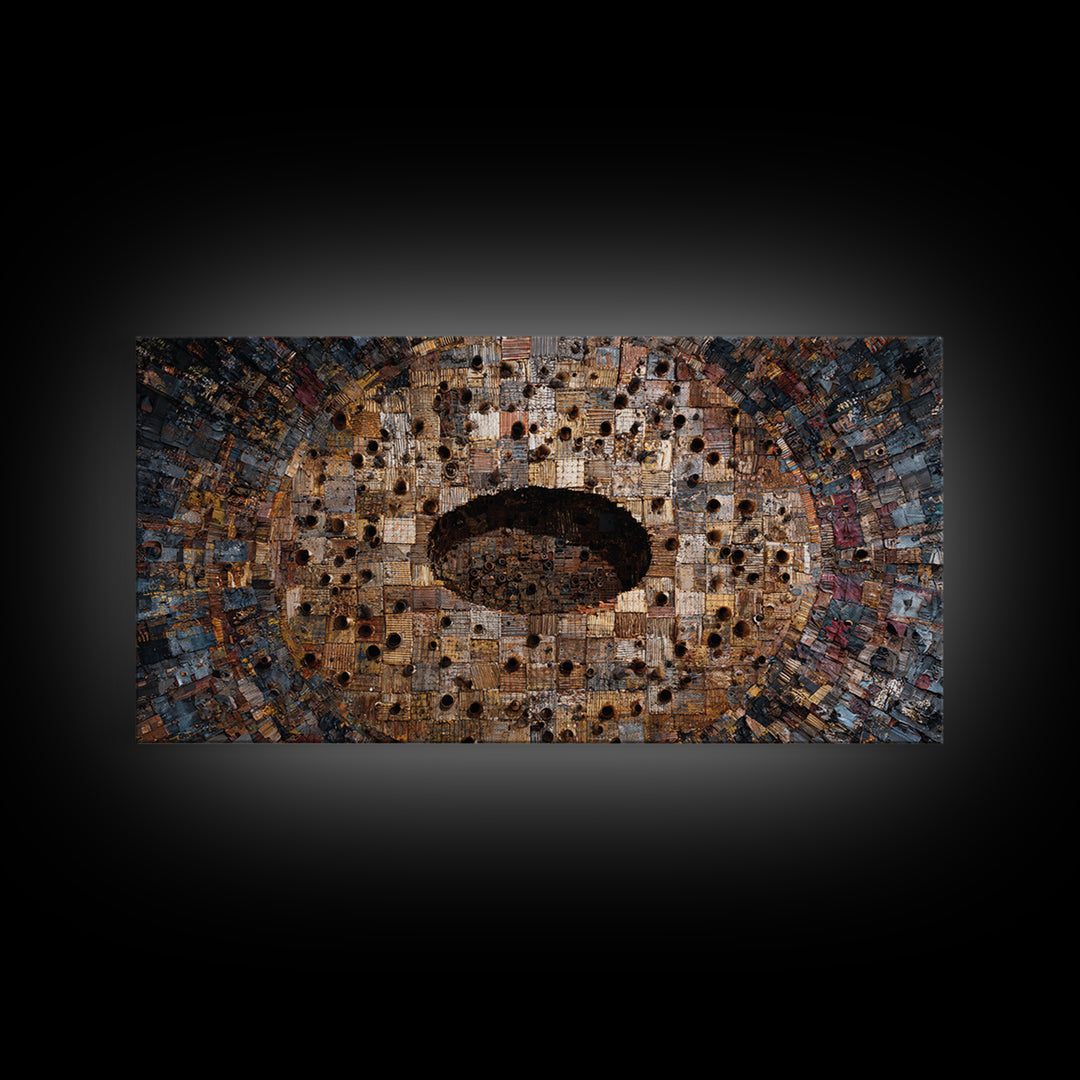 Weathered Bronze Tribal Mask Portal Wall Art, Abstract African Art, Kifwebe Mask Decor, Cultural Wall Decor, Statement Piece