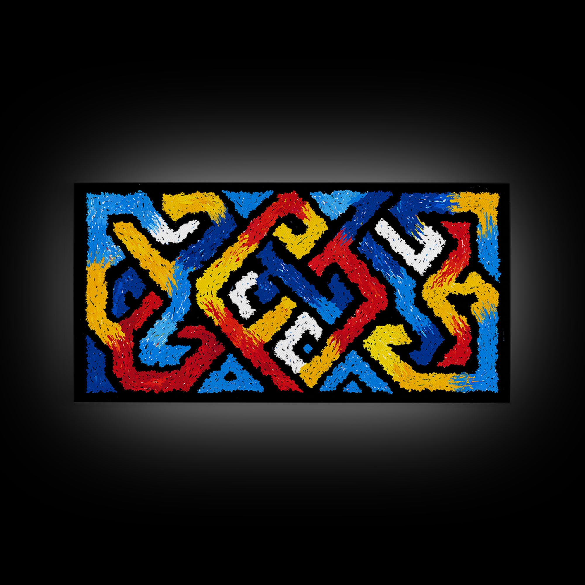 Colorful African Tribal Textile Canvas Print, Bold Geometric Pattern Wall Decor, Ankara Inspired Art, Vibrant Home Accent