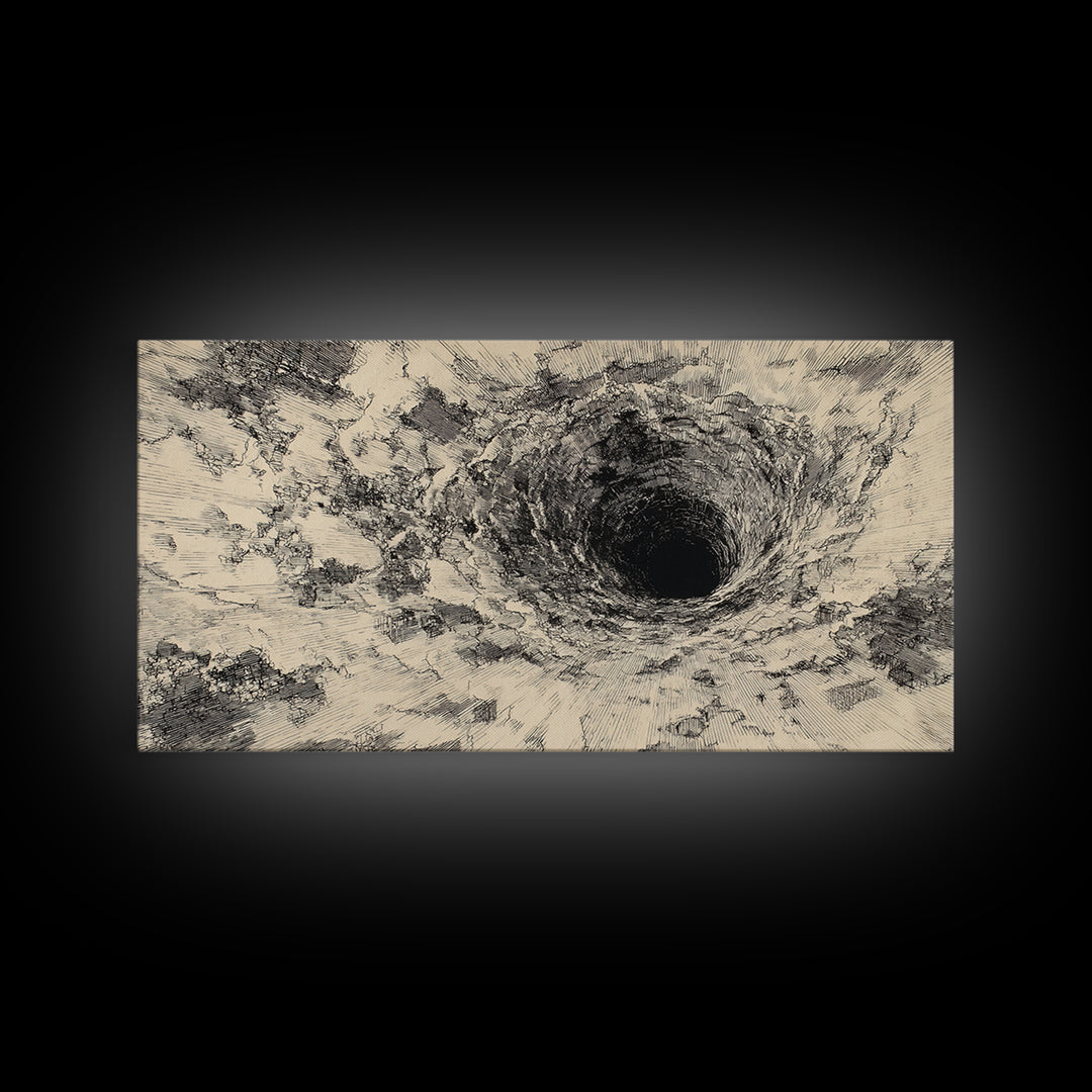 Black And Beige Abstract Vortex Wall Art, Minimalist Ink Texture, Modern Neutral Canvas Decor For Living Room Office Gift