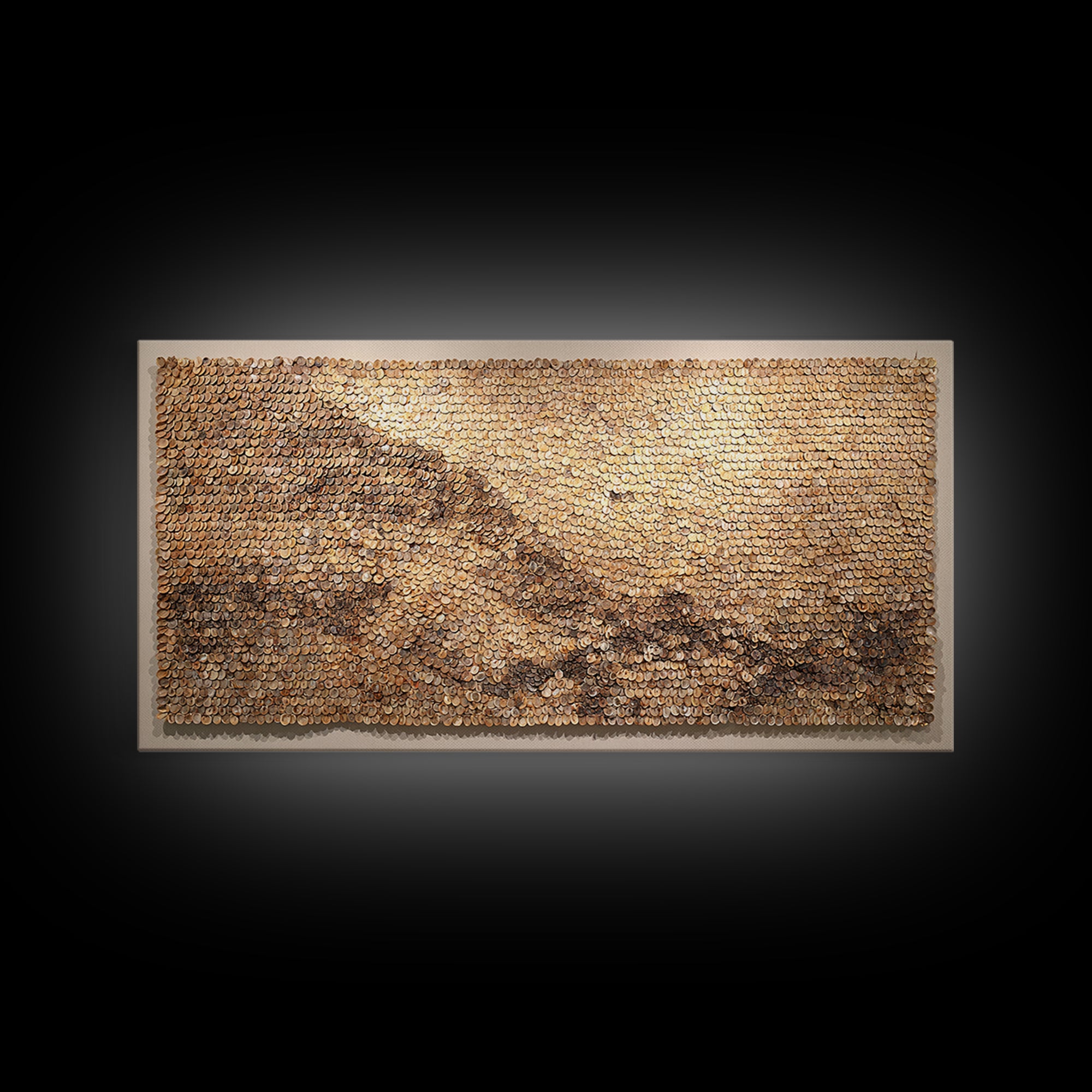 Cowrie Shell Mountain Wall Art, Textured African Landscape, Neutral Earth Tone Decor, Unique Home Decor, Boho Modern Canvas Print