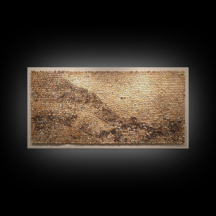 Cowrie Shell Mountain Wall Art, Textured African Landscape, Neutral Earth Tone Decor, Unique Home Decor, Boho Modern Canvas Print