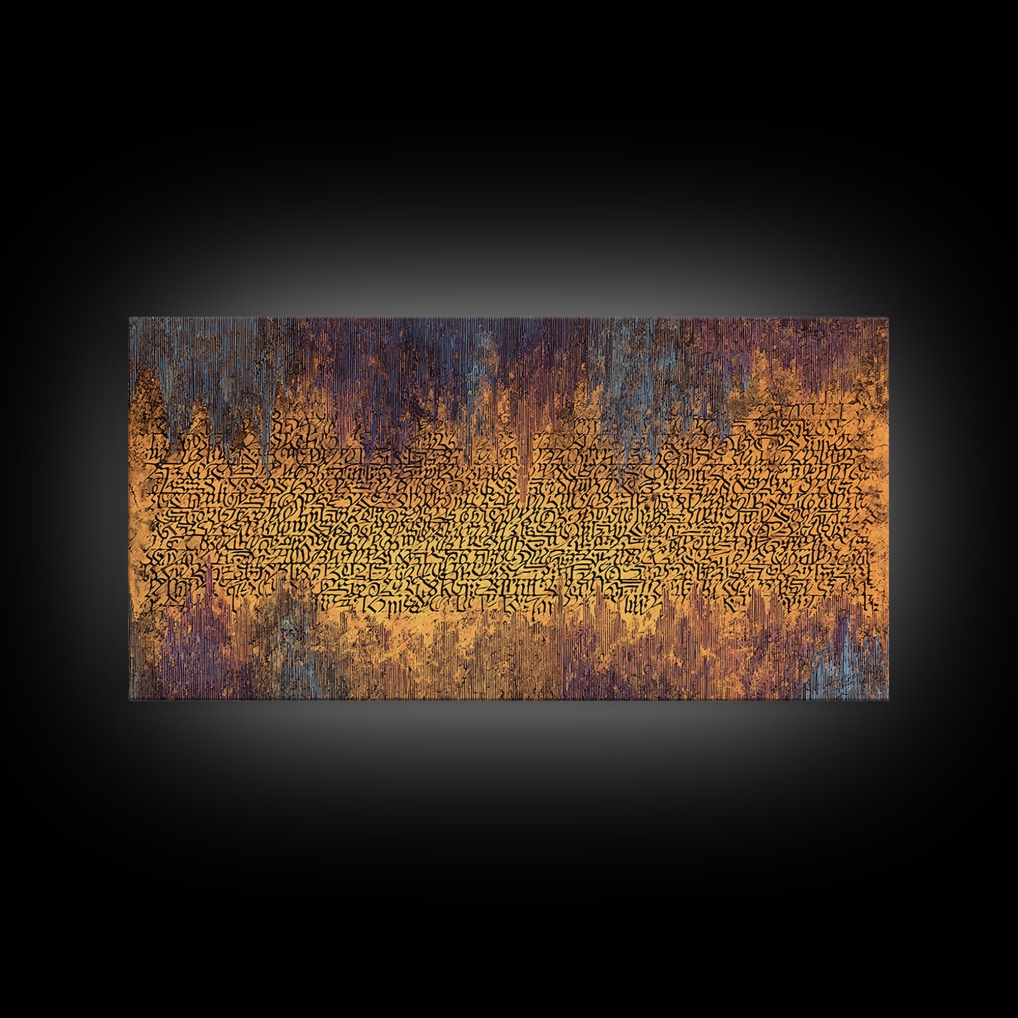 Golden Ancient Script Abstract Wall Art, African Inspired Calligraphy, Earth Tone Texture, Luxury Canvas Home Decor Gift