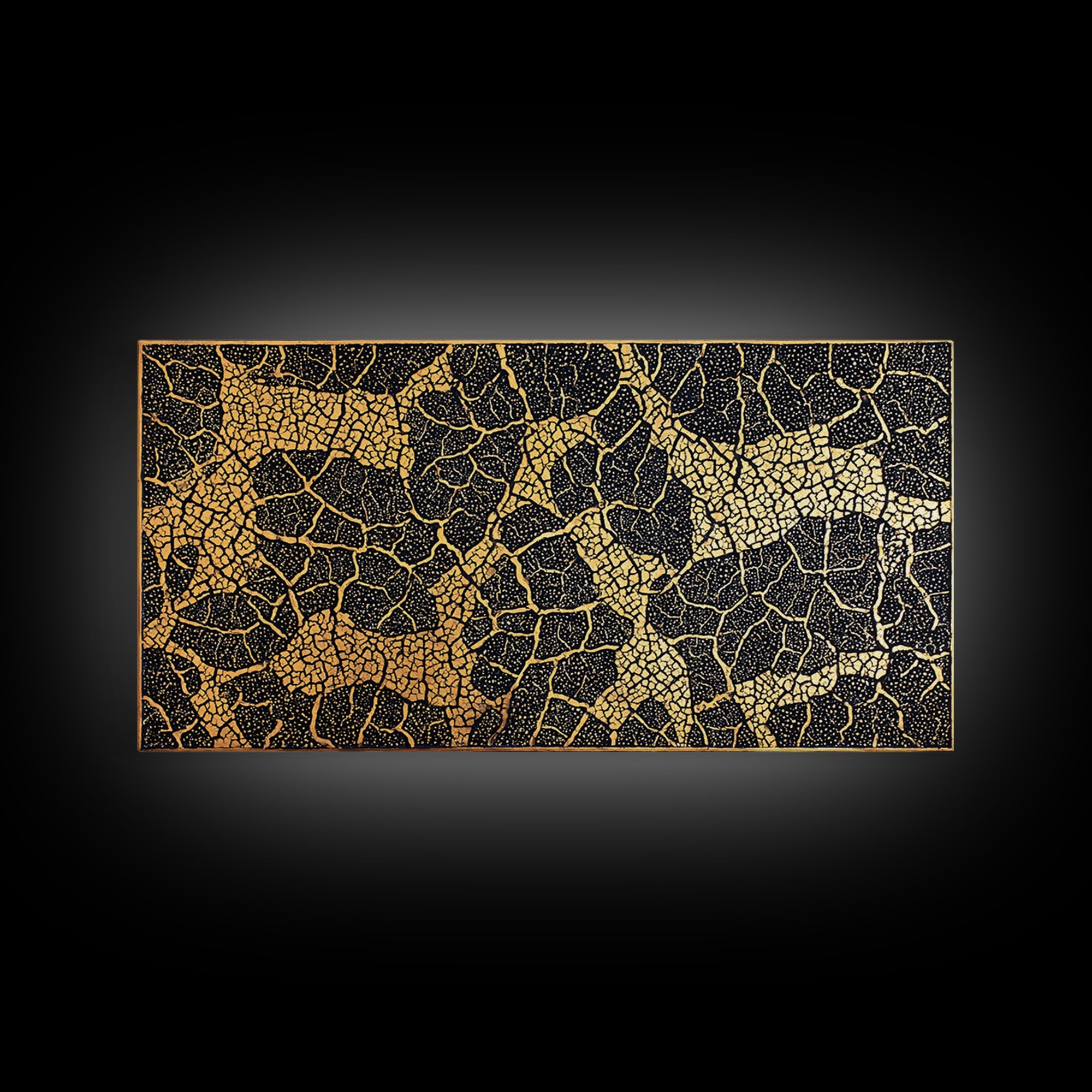 Gold And Black Giraffe Mosaic Canvas Print, African Safari Animal Pattern Wall Art, Luxury Tribal Decor, Earth Tone Artwork