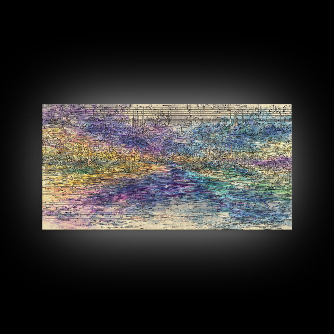 Pastel Abstract River Landscape Wall Art, Modern African Inspired Canvas Print, Dreamy Large Decor Art For Living Room Decor