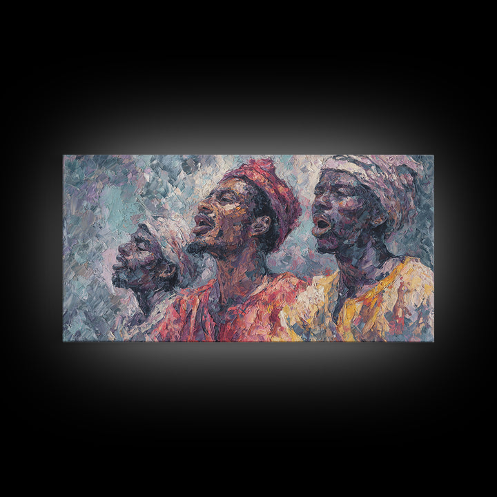 Three African Elders Portrait Wall Art, Impressionist African Painting, Black Culture Art, Afrocentric Home Decor Gift Print