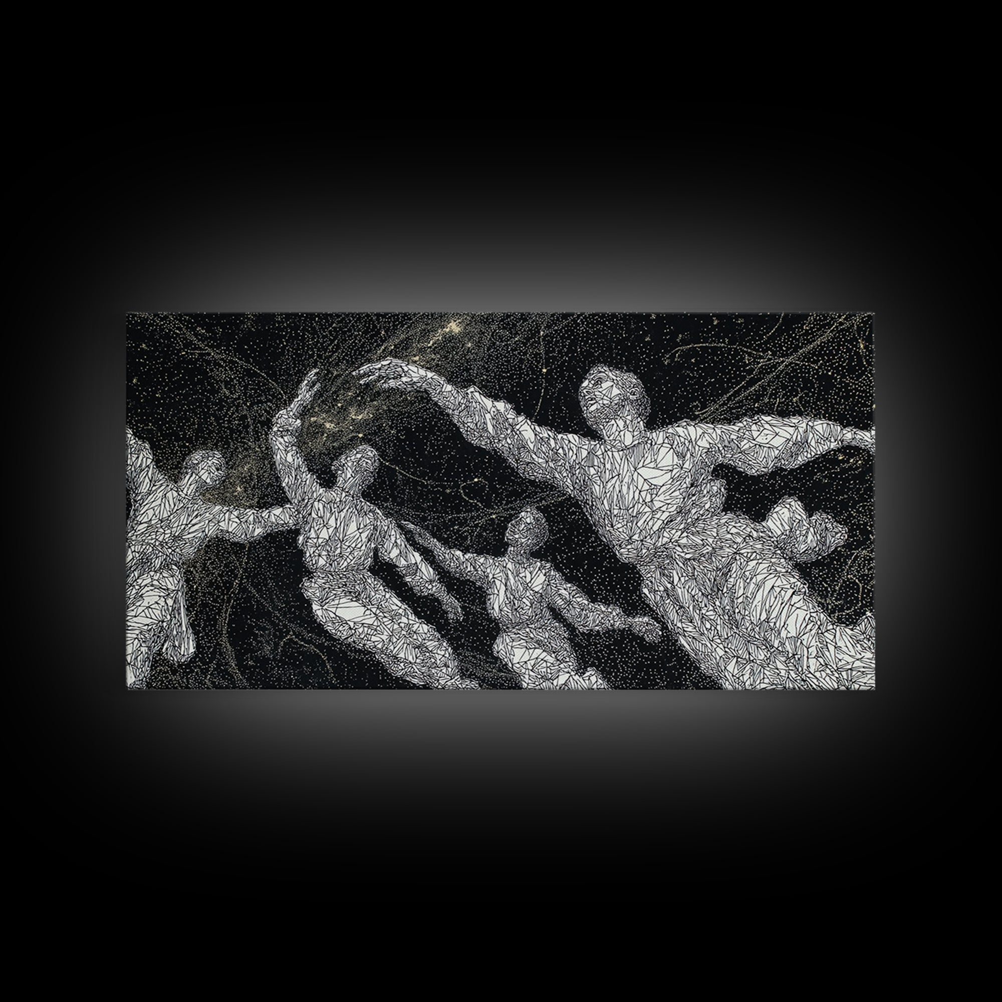 Black And White Dancing Figures Wall Art, African Contemporary Art Print, Expressive Movement Decor For Modern Studio Room