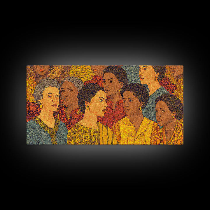 Vibrant African Women Portrait Canvas Print, Black Women Art, African American Art, Cultural Home Decor, Gift For Her Wall Art