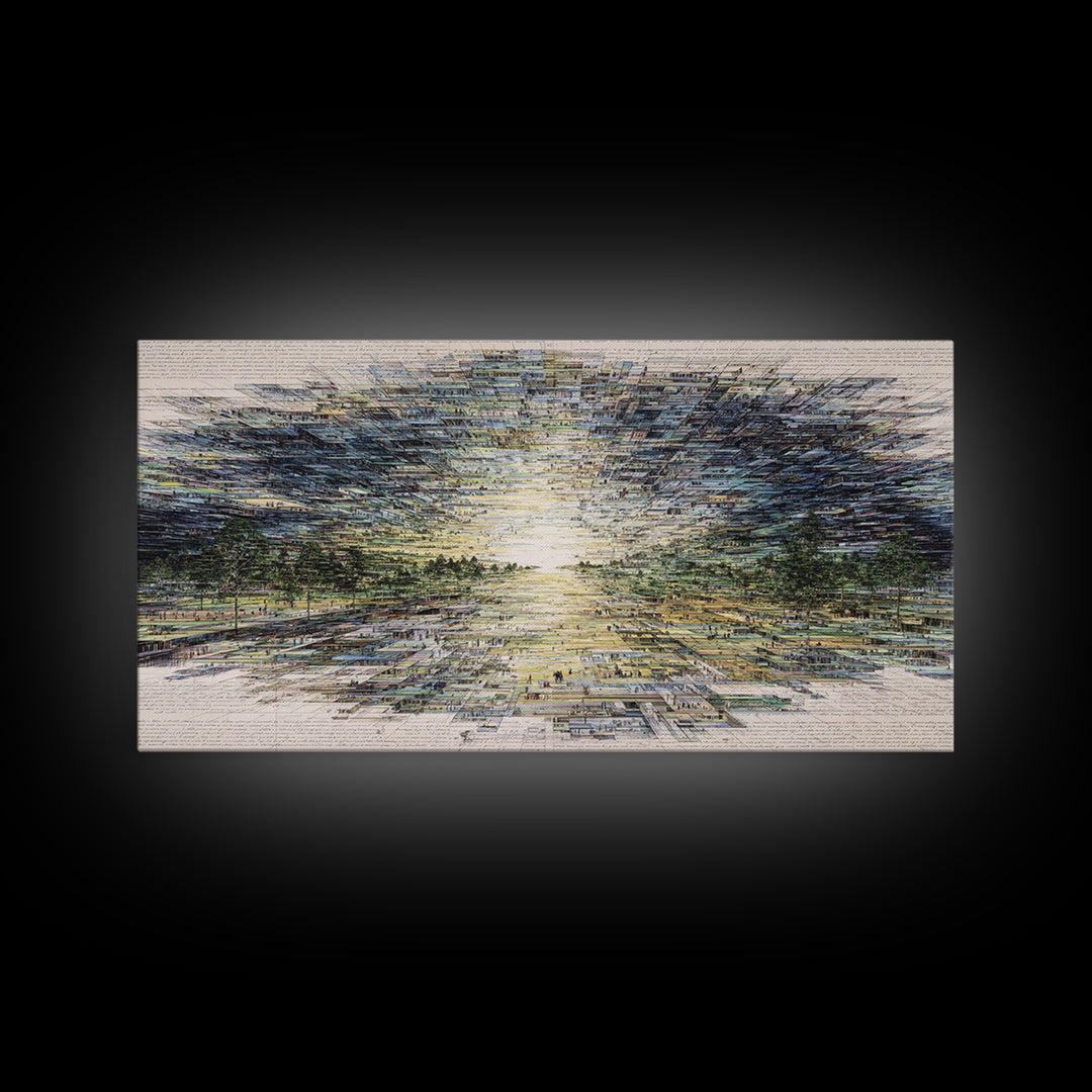 Radiant Abstract African Landscape At Sunrise Wall Art, Earth Tone Decor, Modern Canvas Art, Minimalist Office Art For Living Room