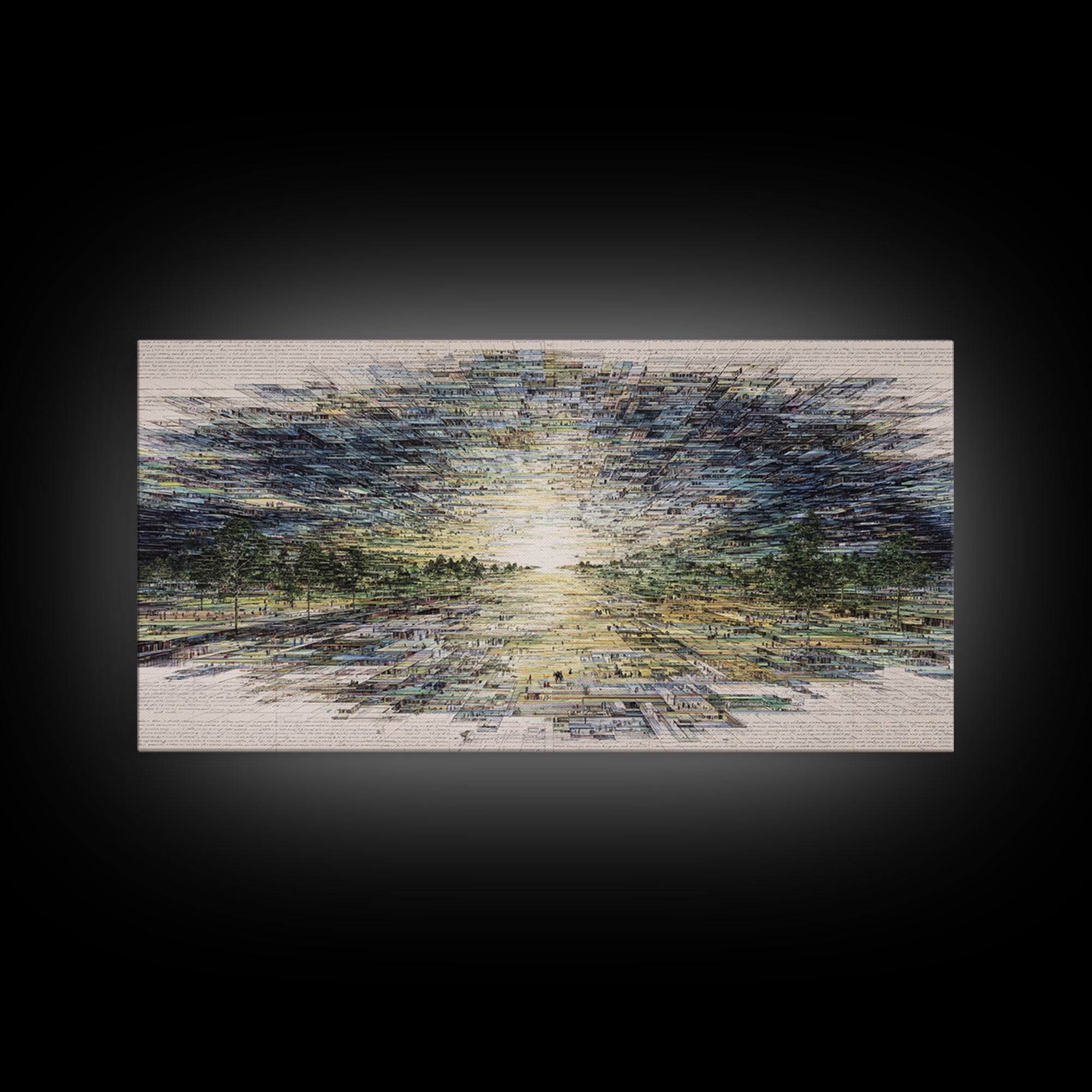 Radiant Abstract African Landscape At Sunrise Wall Art, Earth Tone Decor, Modern Canvas Art, Minimalist Office Art For Living Room