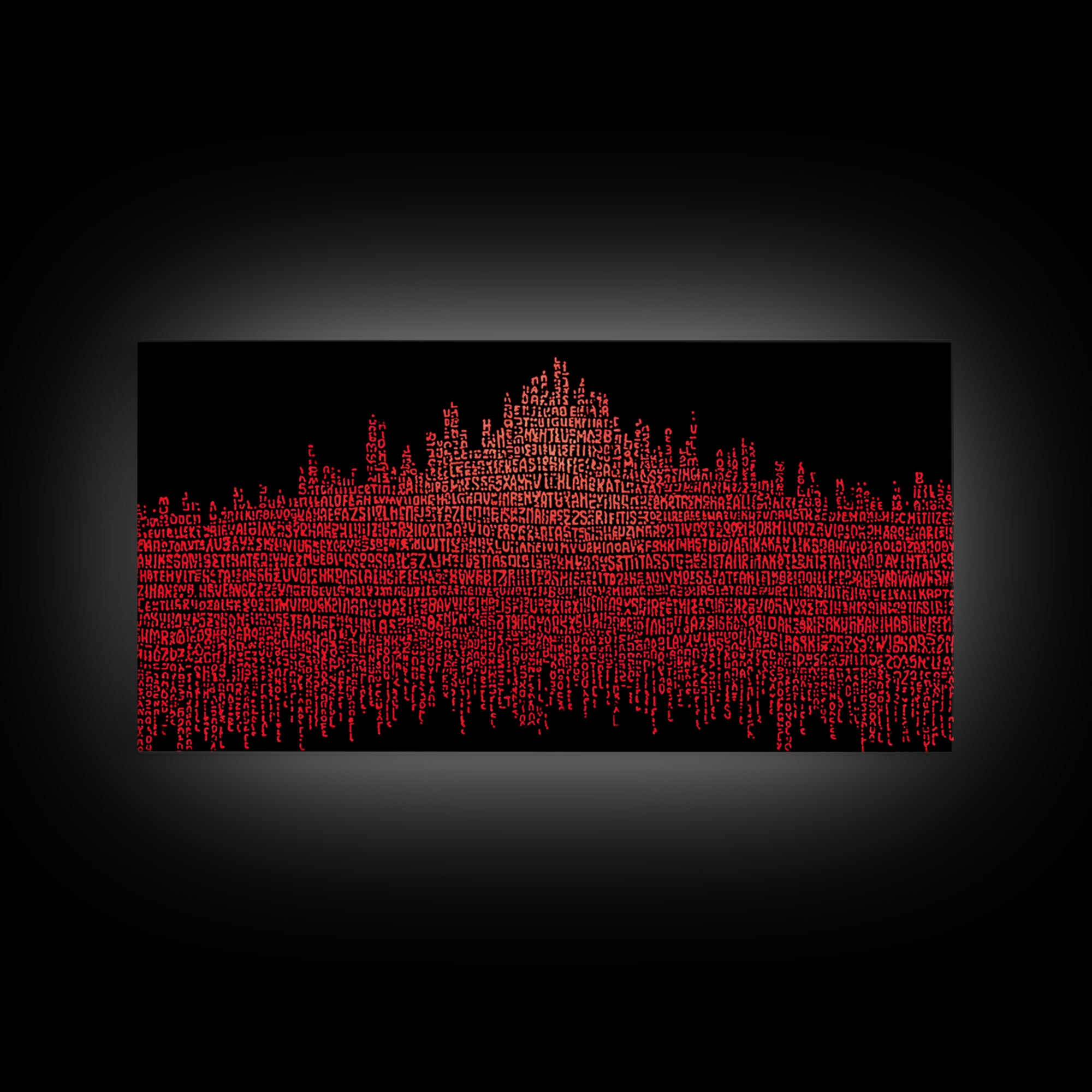 Red Typographic African Skyline Canvas Print, Bold Black Art, Afrocentric Wall Decor, Modern Cultural Home Decor Gift Idea
