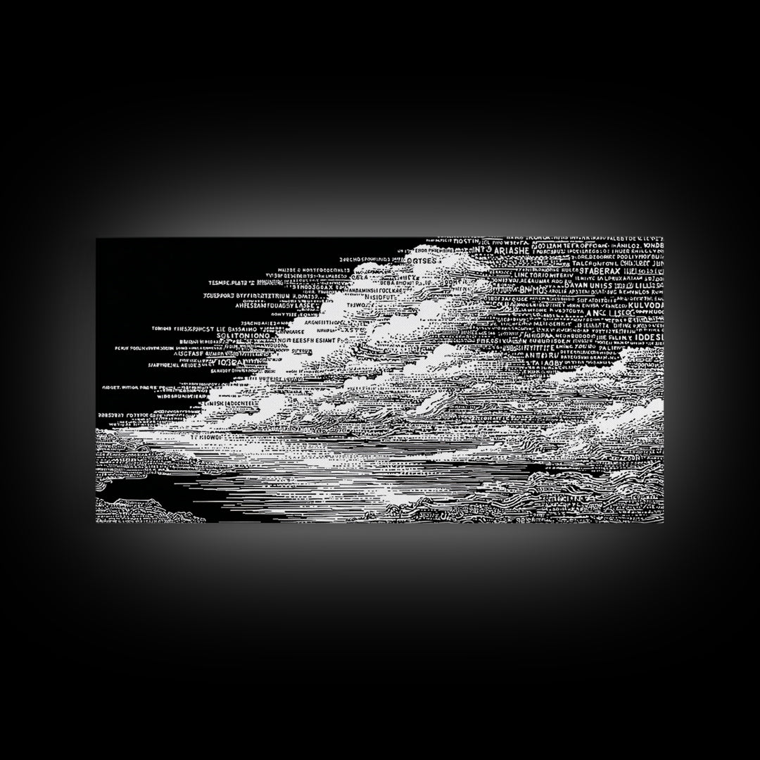 Black White Textured Seascape Wall Art, Abstract African Art Print, Minimalist Office Decor, Modern Landscape Home Decor