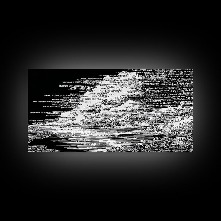 Black White Textured Seascape Wall Art, Abstract African Art Print, Minimalist Office Decor, Modern Landscape Home Decor