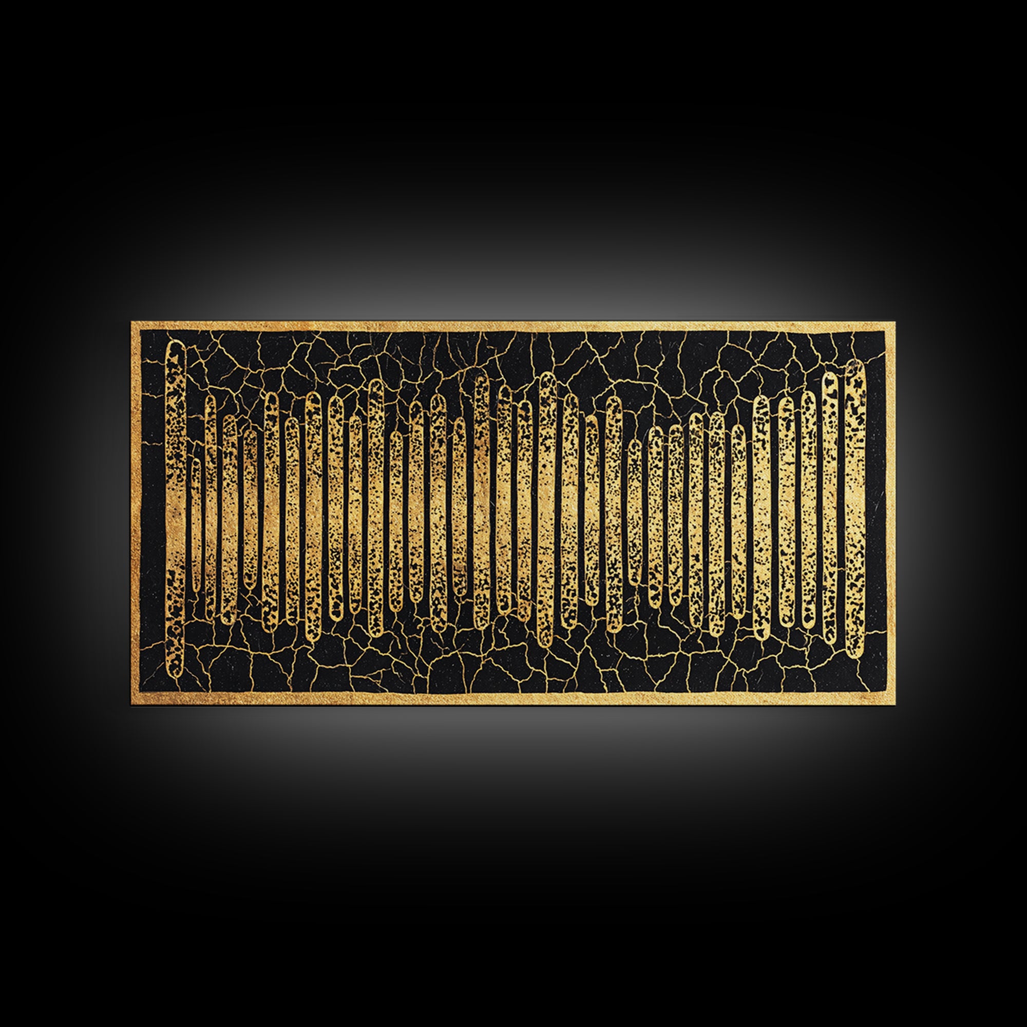 Black Gold African Textile Lines Wall Art, Abstract African Art Print, Tribal Pattern Canvas, Modern Afrocentric Decor Gift