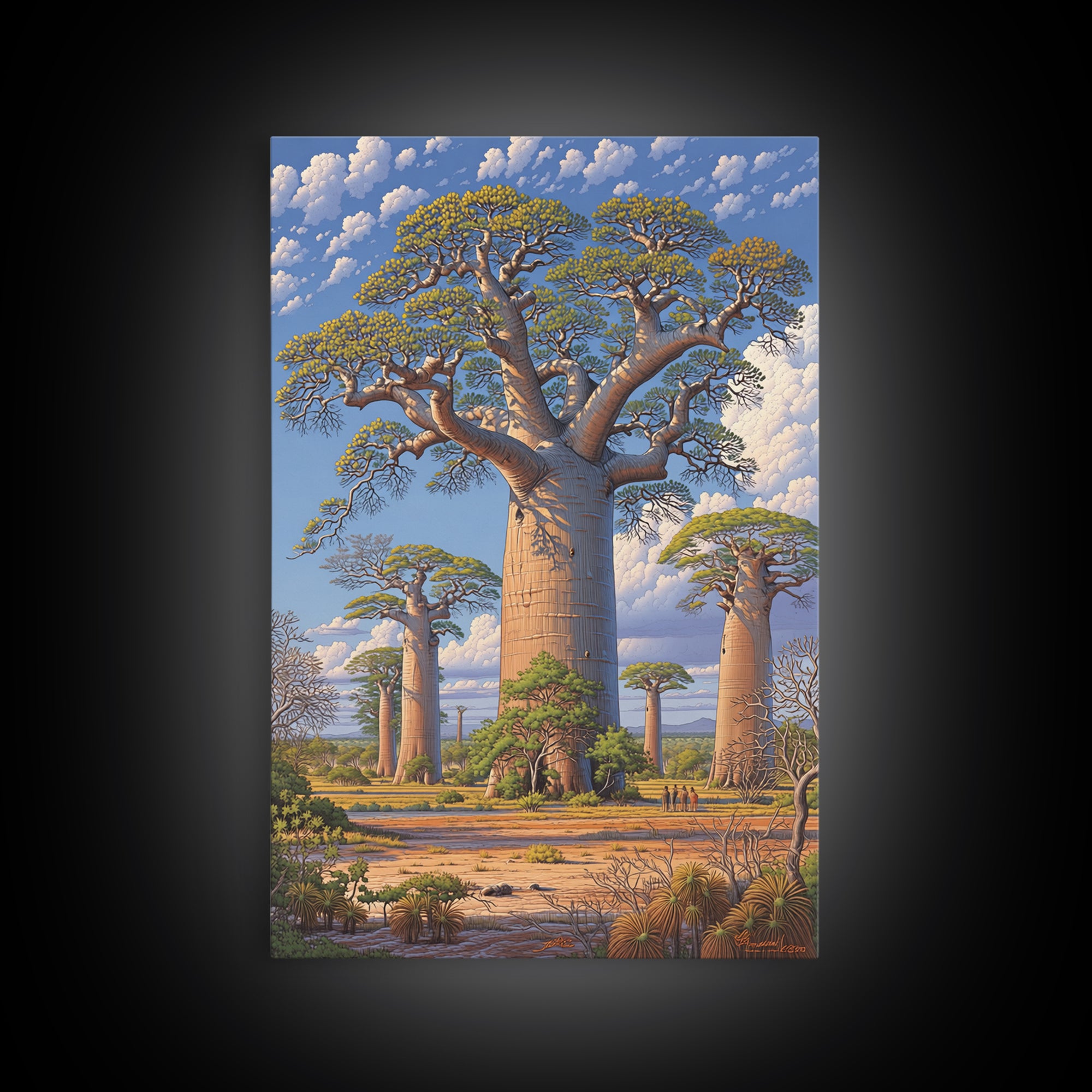 Giant Baobab Avenue Canvas Print, African Safari Art, Madagascar Wall Art, Nature Scene Art, Elegant Home Decor Gift For Living Room