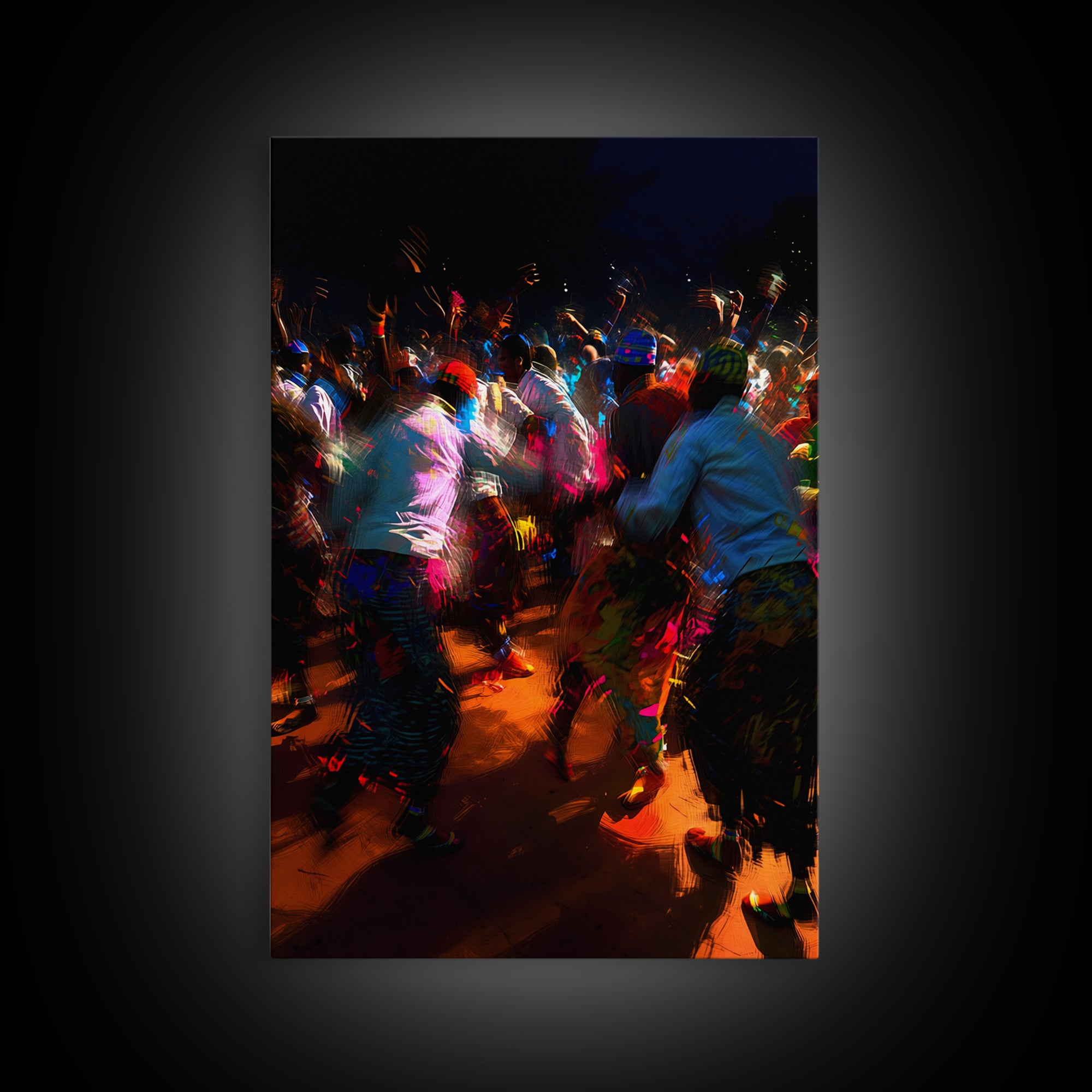 Vibrant Night African Festival Dancers Wall Art, Colorful Celebration Print, Cultural Decor, Afrocentric Statement Piece